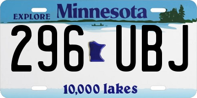 MN license plate 296UBJ