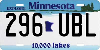 MN license plate 296UBL