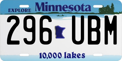 MN license plate 296UBM