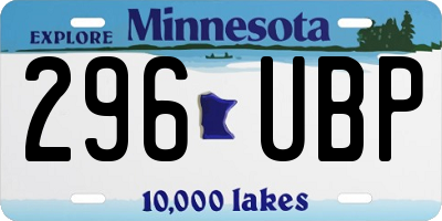 MN license plate 296UBP