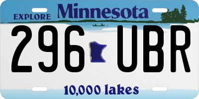 MN license plate 296UBR