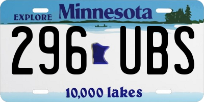 MN license plate 296UBS
