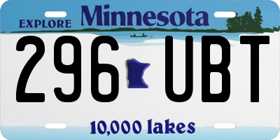 MN license plate 296UBT