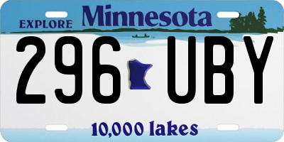 MN license plate 296UBY