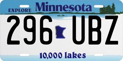 MN license plate 296UBZ