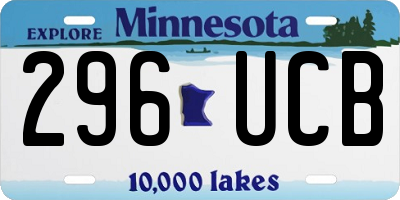 MN license plate 296UCB