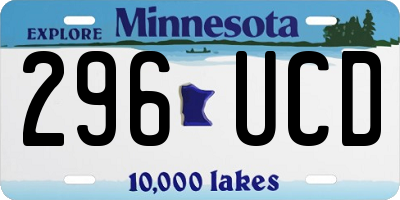 MN license plate 296UCD