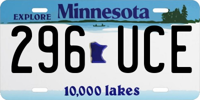 MN license plate 296UCE