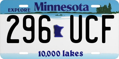 MN license plate 296UCF