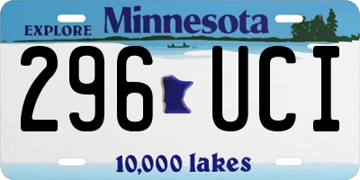 MN license plate 296UCI