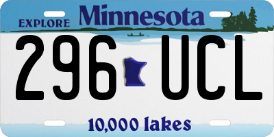MN license plate 296UCL