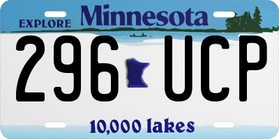 MN license plate 296UCP