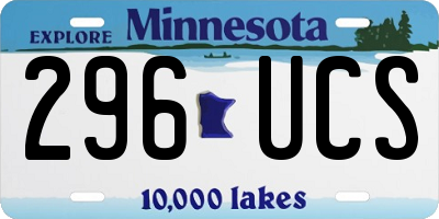 MN license plate 296UCS