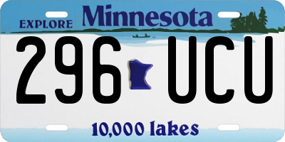 MN license plate 296UCU