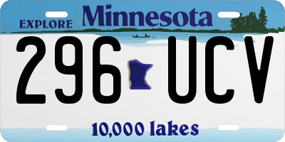 MN license plate 296UCV