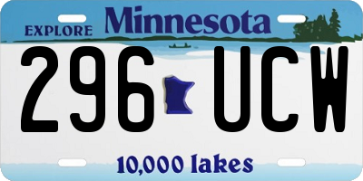MN license plate 296UCW