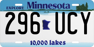 MN license plate 296UCY