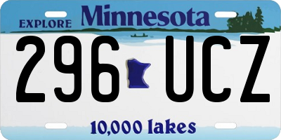 MN license plate 296UCZ