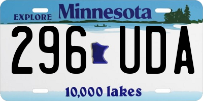 MN license plate 296UDA