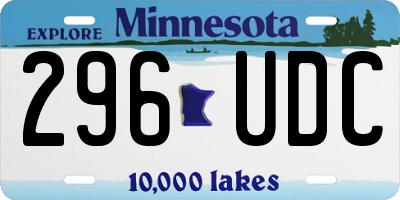 MN license plate 296UDC