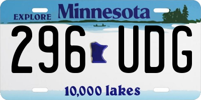 MN license plate 296UDG