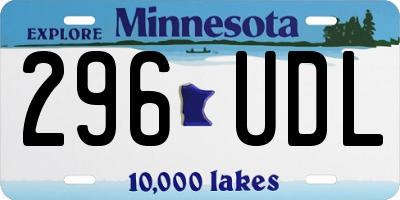 MN license plate 296UDL