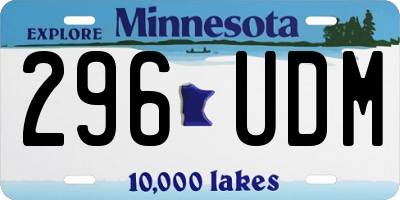 MN license plate 296UDM