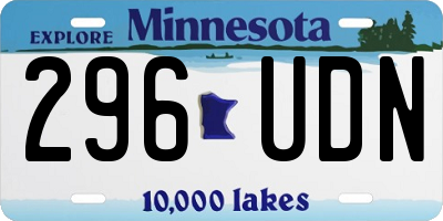 MN license plate 296UDN