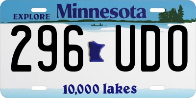 MN license plate 296UDO