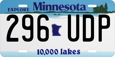 MN license plate 296UDP
