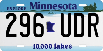 MN license plate 296UDR