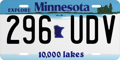 MN license plate 296UDV