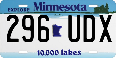 MN license plate 296UDX