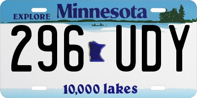 MN license plate 296UDY
