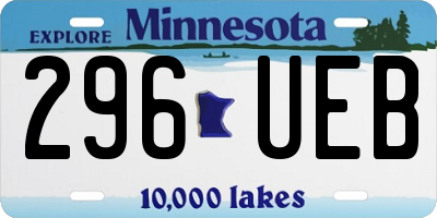 MN license plate 296UEB