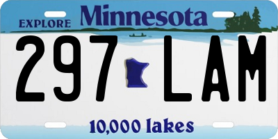 MN license plate 297LAM