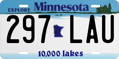 MN license plate 297LAU