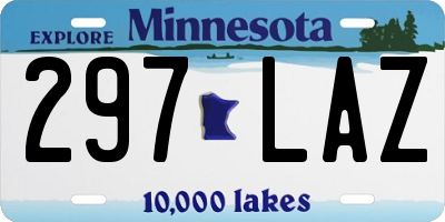 MN license plate 297LAZ