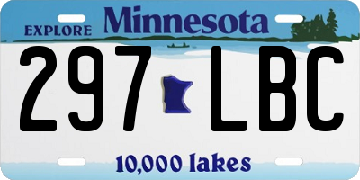 MN license plate 297LBC