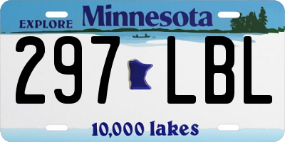 MN license plate 297LBL