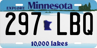 MN license plate 297LBQ