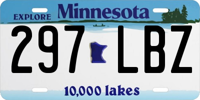 MN license plate 297LBZ