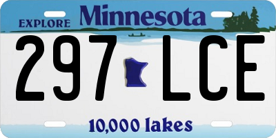 MN license plate 297LCE