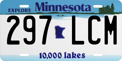 MN license plate 297LCM