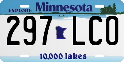 MN license plate 297LCO