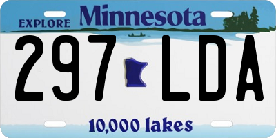 MN license plate 297LDA