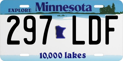 MN license plate 297LDF