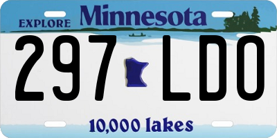 MN license plate 297LDO