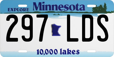 MN license plate 297LDS