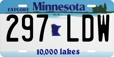 MN license plate 297LDW